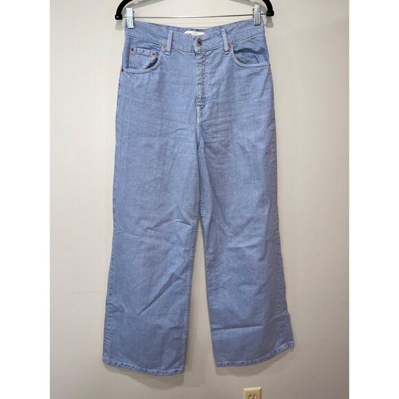 Zara Women's Wide Legged Jeans Size 6 light Blue - Picture 1 of 9